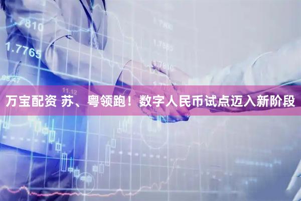 万宝配资 苏、粤领跑!数字人民币试点迈入新阶段